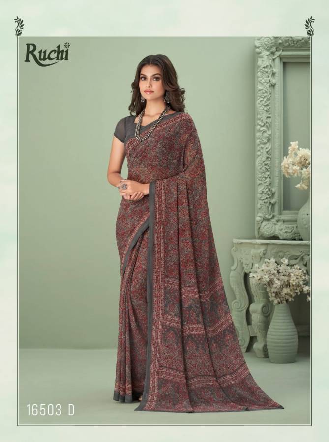 Ruchi Raga Wholesale Daily Wear Georgette Printed Sarees Catalog